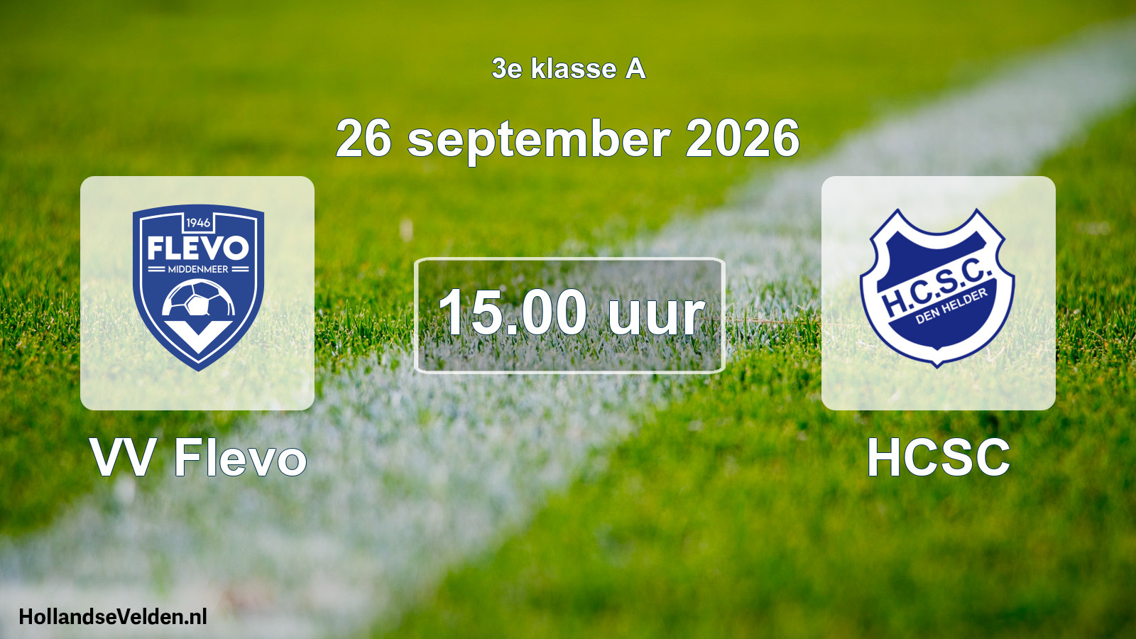 Geplande wedstrijd: VV Flevo - HCSC (26 september 2026)