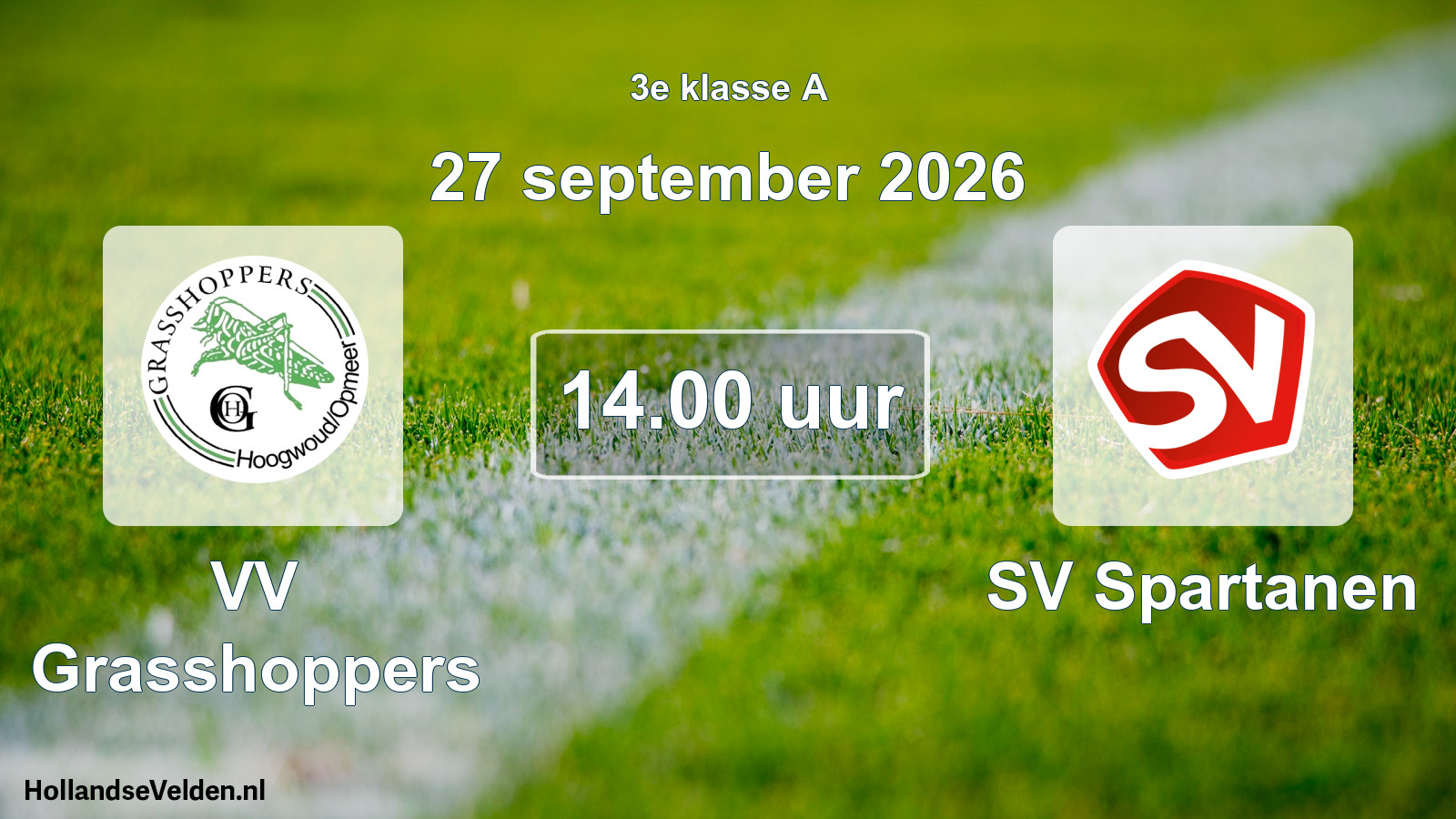 Scheduled Match: VV Grasshoppers - SV Spartanen (27 September 2026)