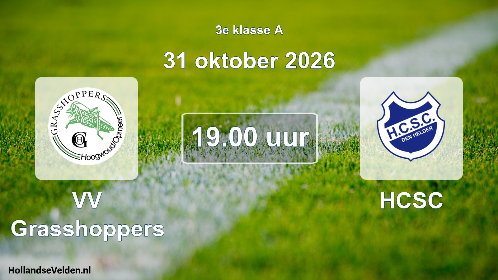 Geplande wedstrijd: VV Grasshoppers - HCSC (31 oktober 2026)