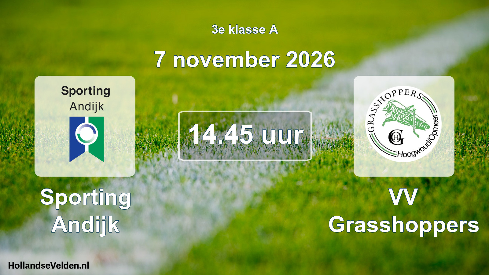 Geplande wedstrijd: Sporting Andijk - VV Grasshoppers (7 november 2026)