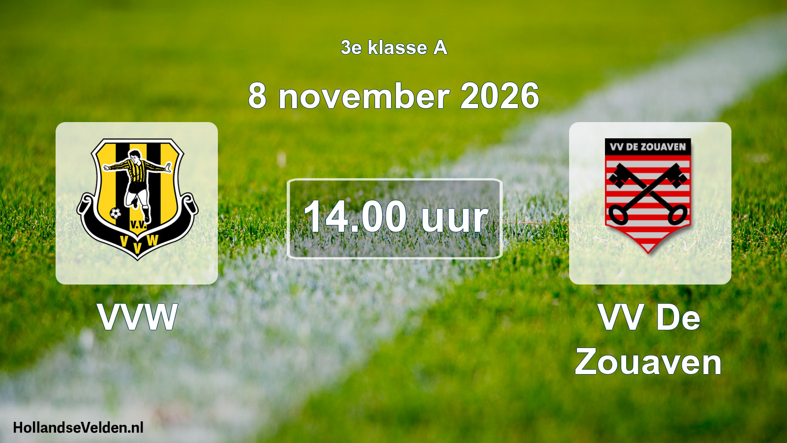 Geplande wedstrijd: VVW - VV De Zouaven (8 november 2026)