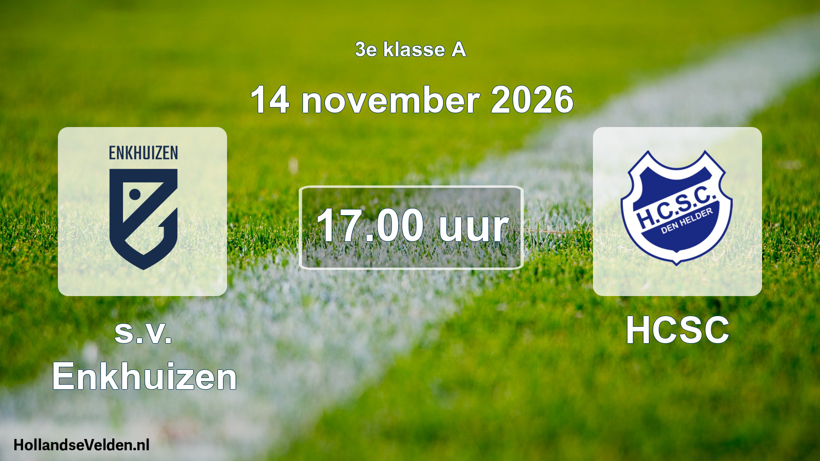 Geplande wedstrijd: s.v. Enkhuizen - HCSC (14 november 2026)