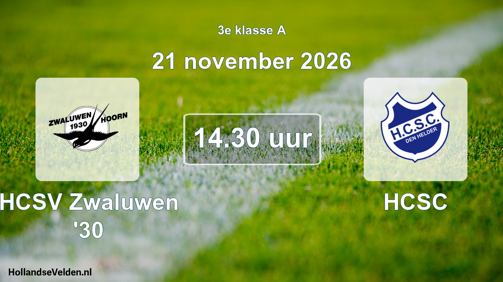 Scheduled Match: HCSV Zwaluwen '30 - HCSC (21 November 2026)