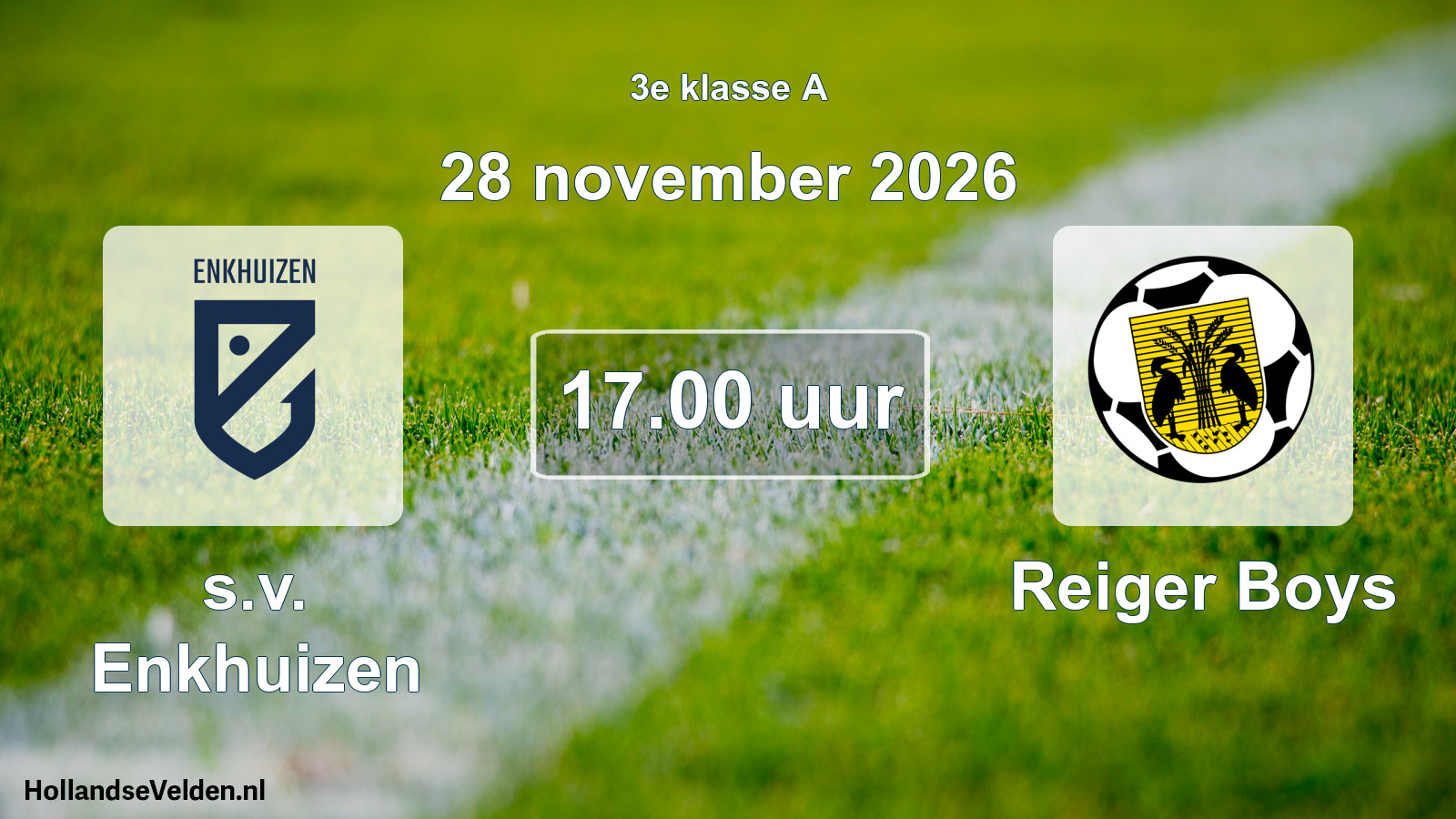 Scheduled Match: s.v. Enkhuizen - Reiger Boys (28 November 2026)