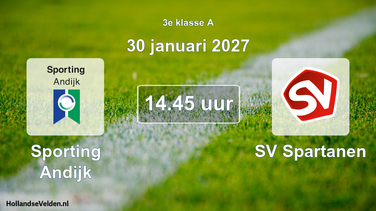 Geplande wedstrijd: Sporting Andijk - SV Spartanen (30 januari 2027)