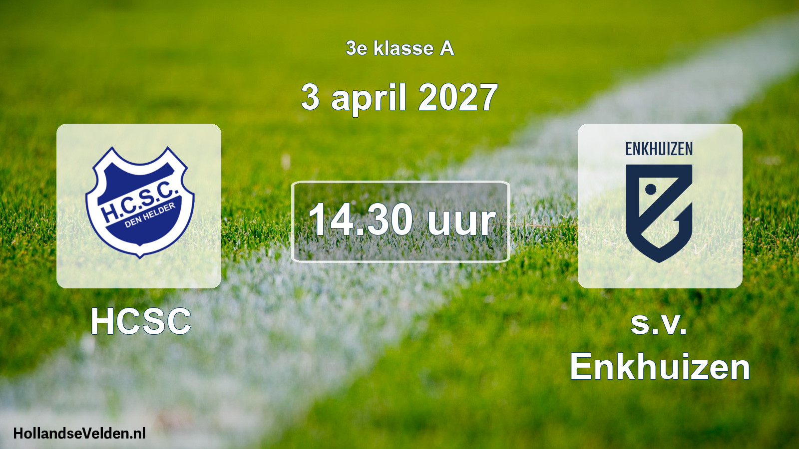 Geplande wedstrijd: HCSC - s.v. Enkhuizen (3 april 2027)