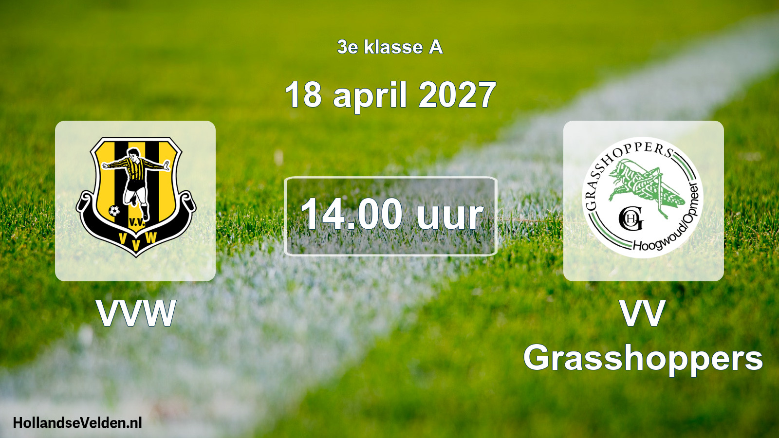 Geplande wedstrijd: VVW - VV Grasshoppers (18 april 2027)