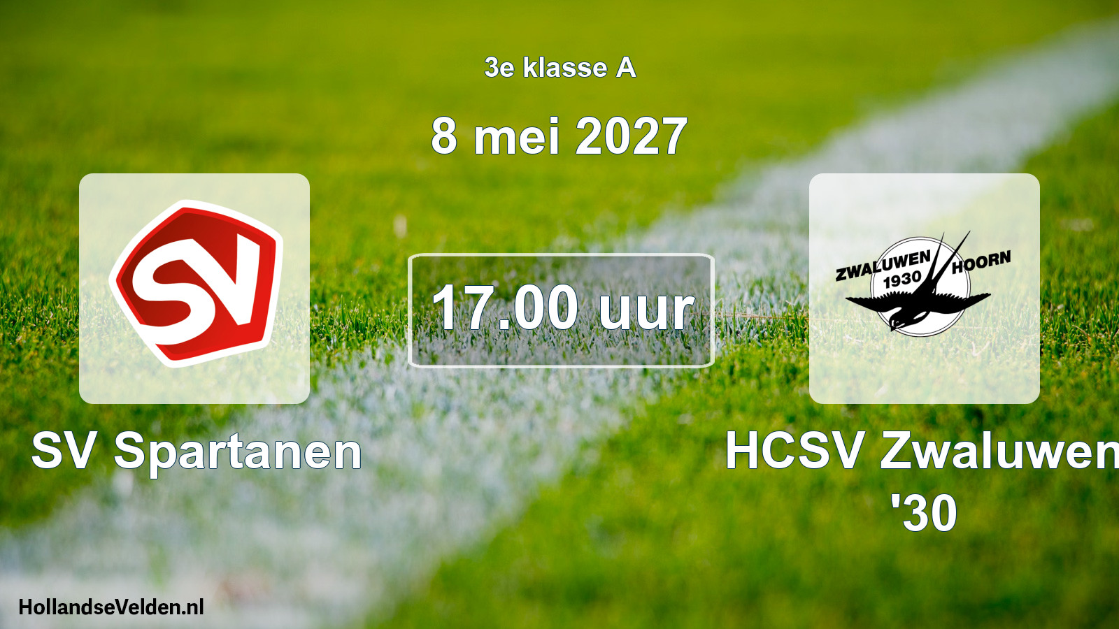Geplande wedstrijd: SV Spartanen - HCSV Zwaluwen '30 (8 mei 2027)