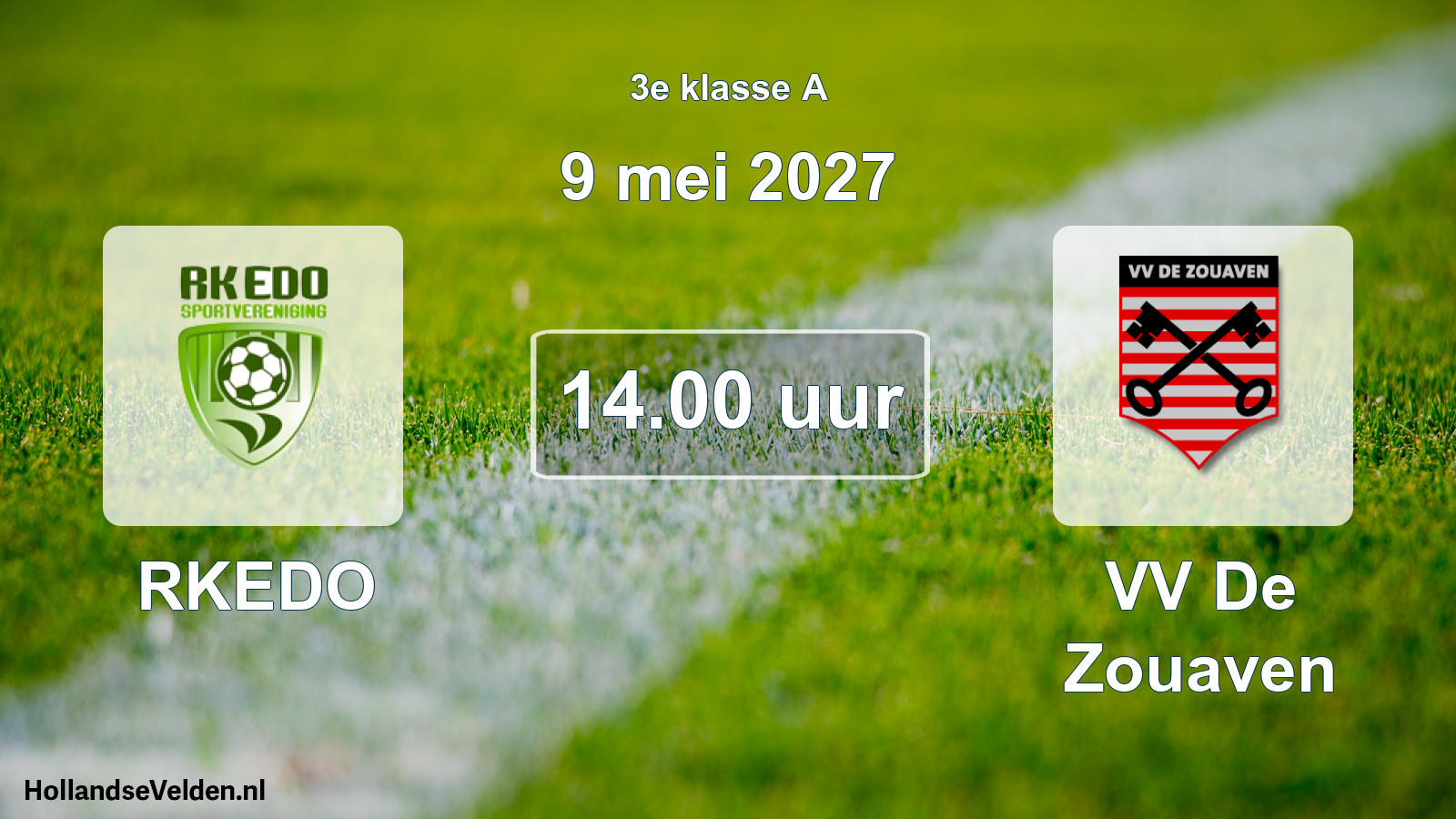 Geplande wedstrijd: RKEDO - VV De Zouaven (9 mei 2027)