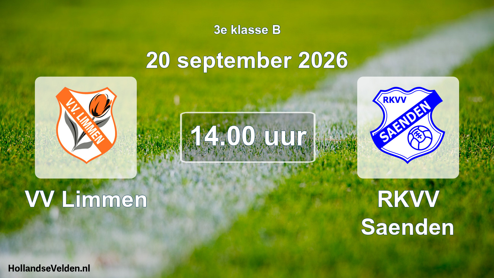 Geplande wedstrijd: VV Limmen - RKVV Saenden (20 september 2026)