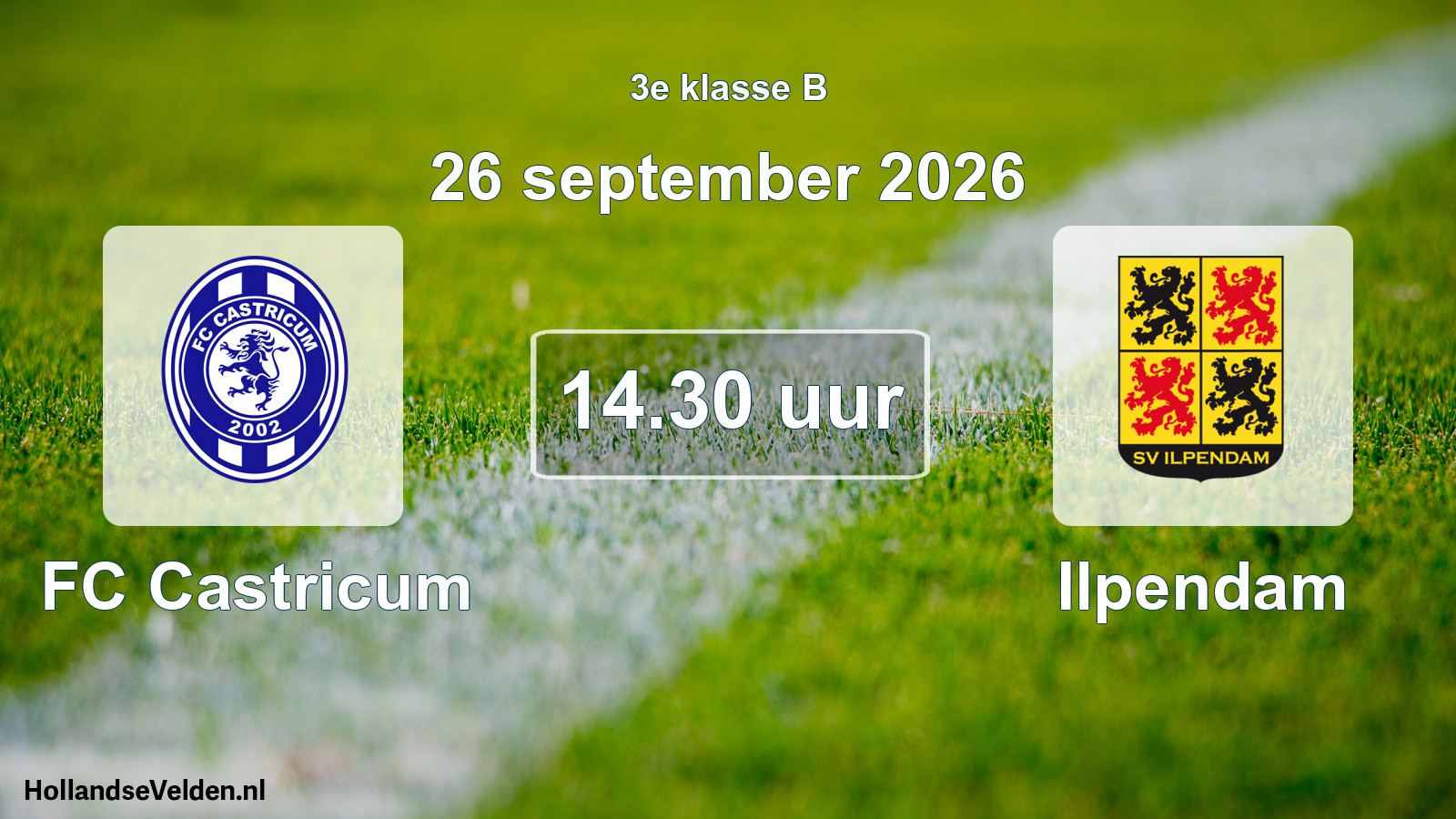 Geplande wedstrijd: FC Castricum - Ilpendam (26 september 2026)