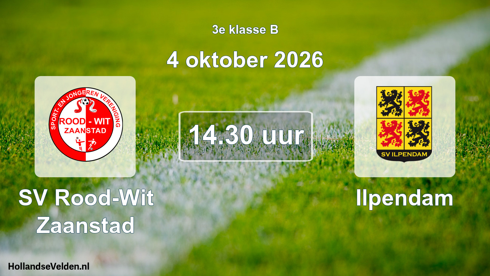 Geplande wedstrijd: SV Rood-Wit Zaanstad - Ilpendam (4 oktober 2026)