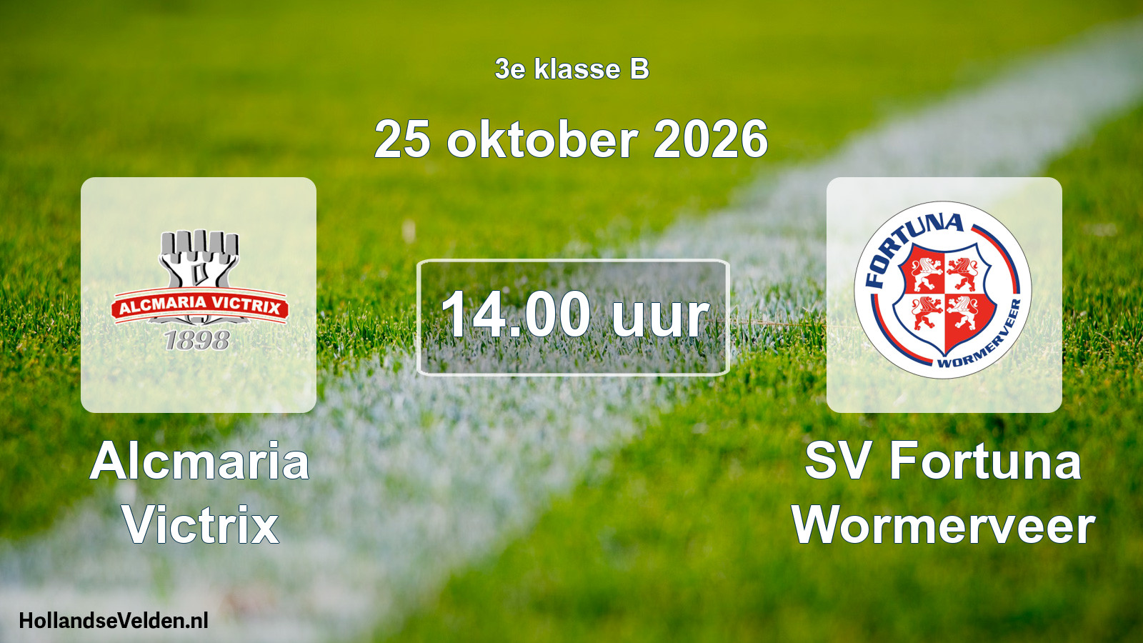 Geplande wedstrijd: Alcmaria Victrix - SV Fortuna Wormerveer (25 oktober 2026)