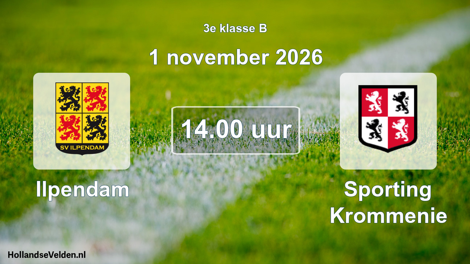 Geplande wedstrijd: Ilpendam - Sporting Krommenie (1 november 2026)