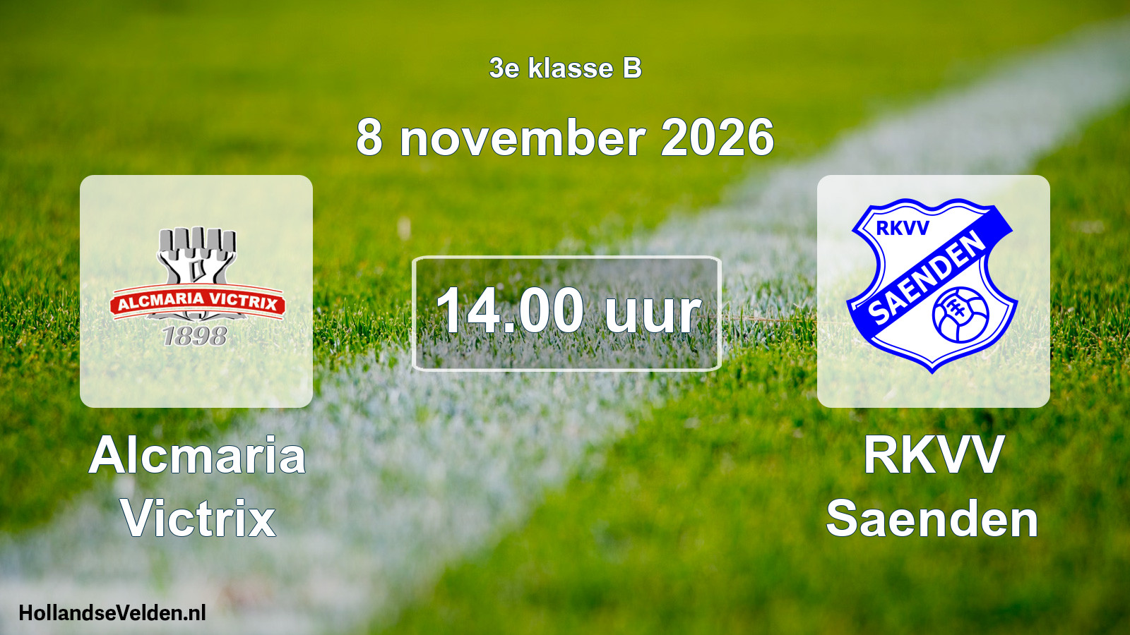Geplande wedstrijd: Alcmaria Victrix - RKVV Saenden (8 november 2026)