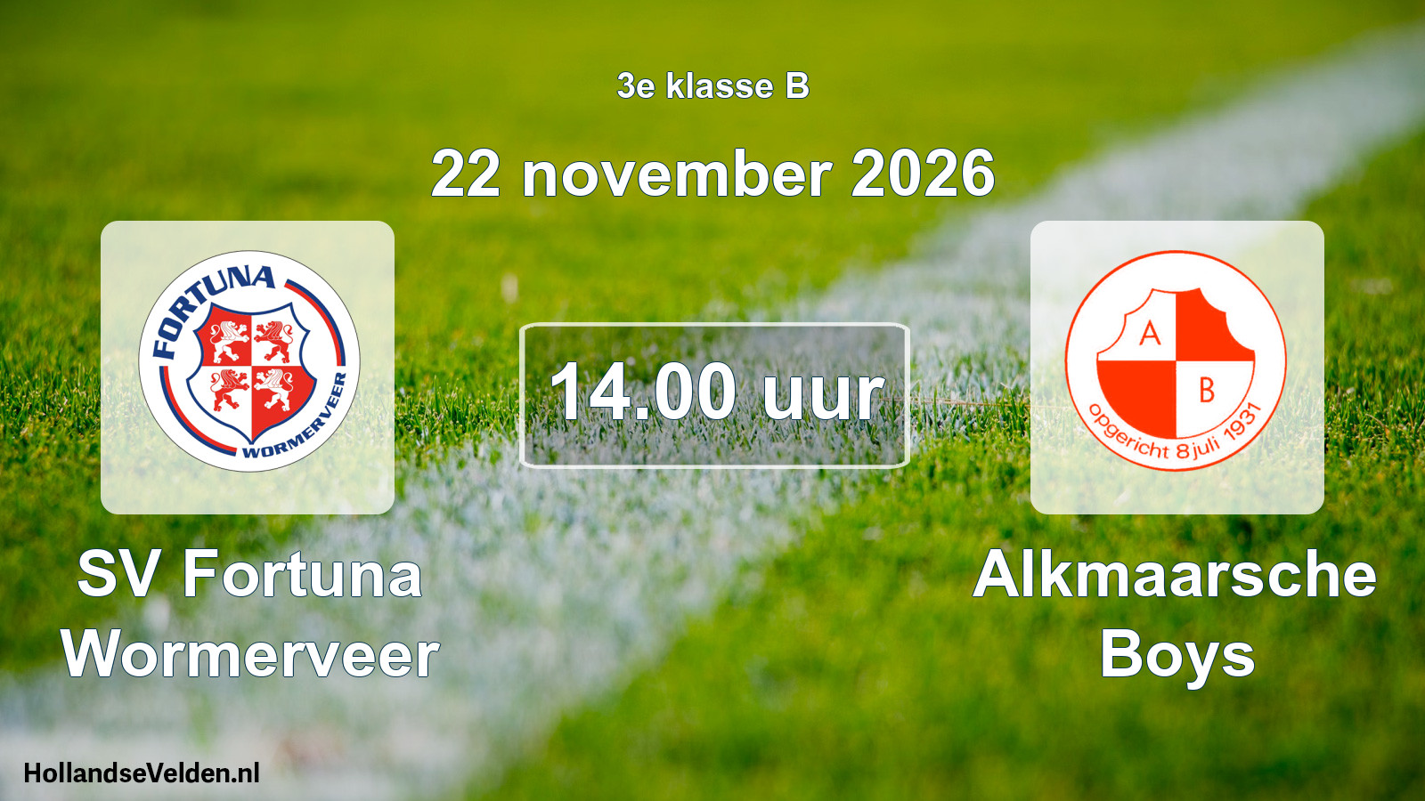 Scheduled Match: SV Fortuna Wormerveer - Alkmaarsche Boys (22 November 2026)