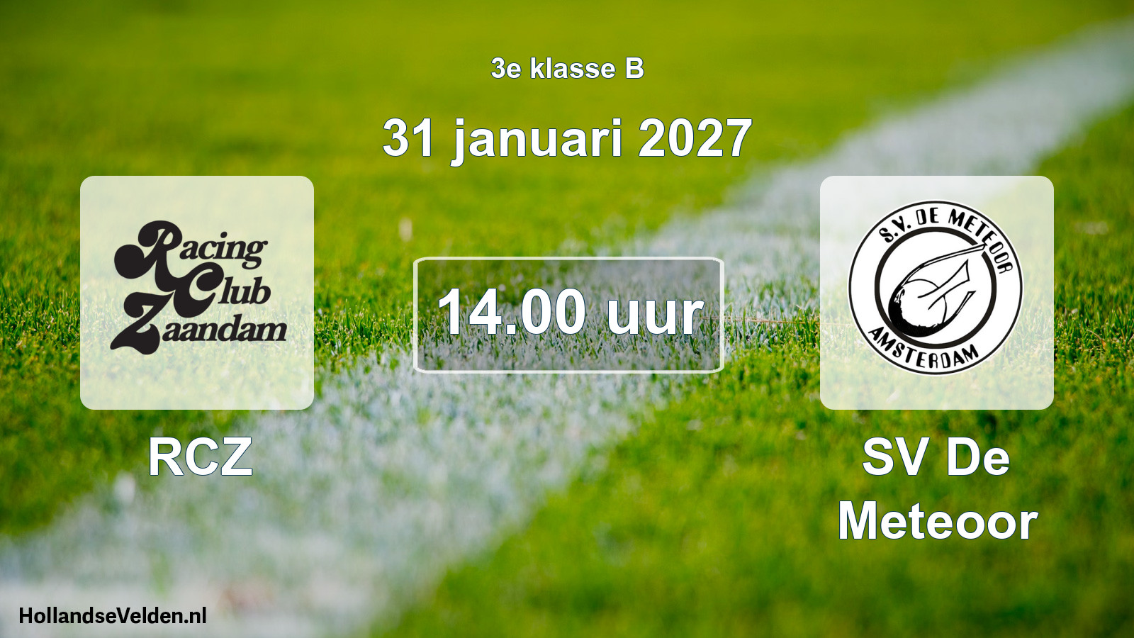 Geplande wedstrijd: RCZ - SV De Meteoor (31 januari 2027)