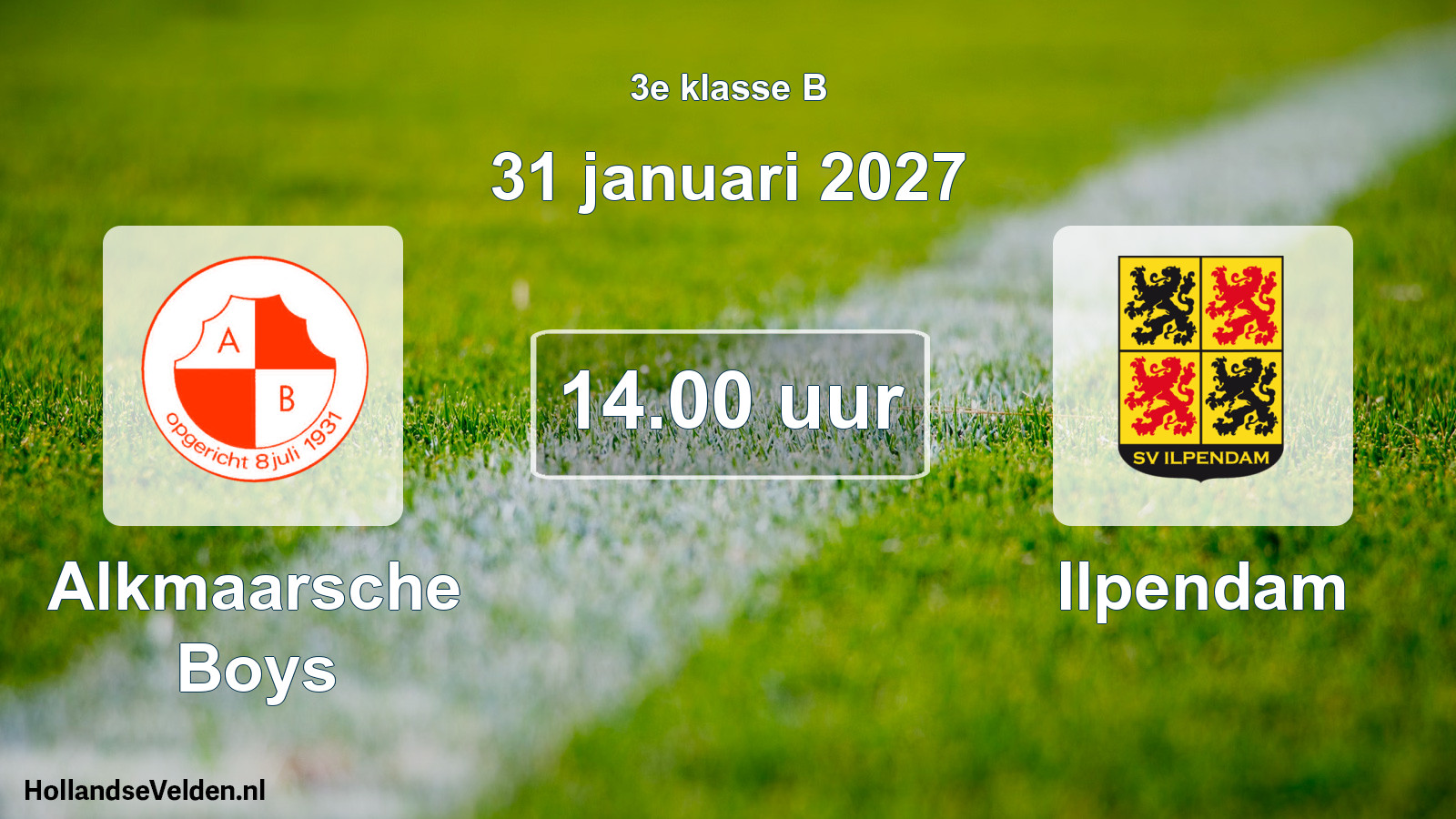 Geplande wedstrijd: Alkmaarsche Boys - Ilpendam (31 januari 2027)