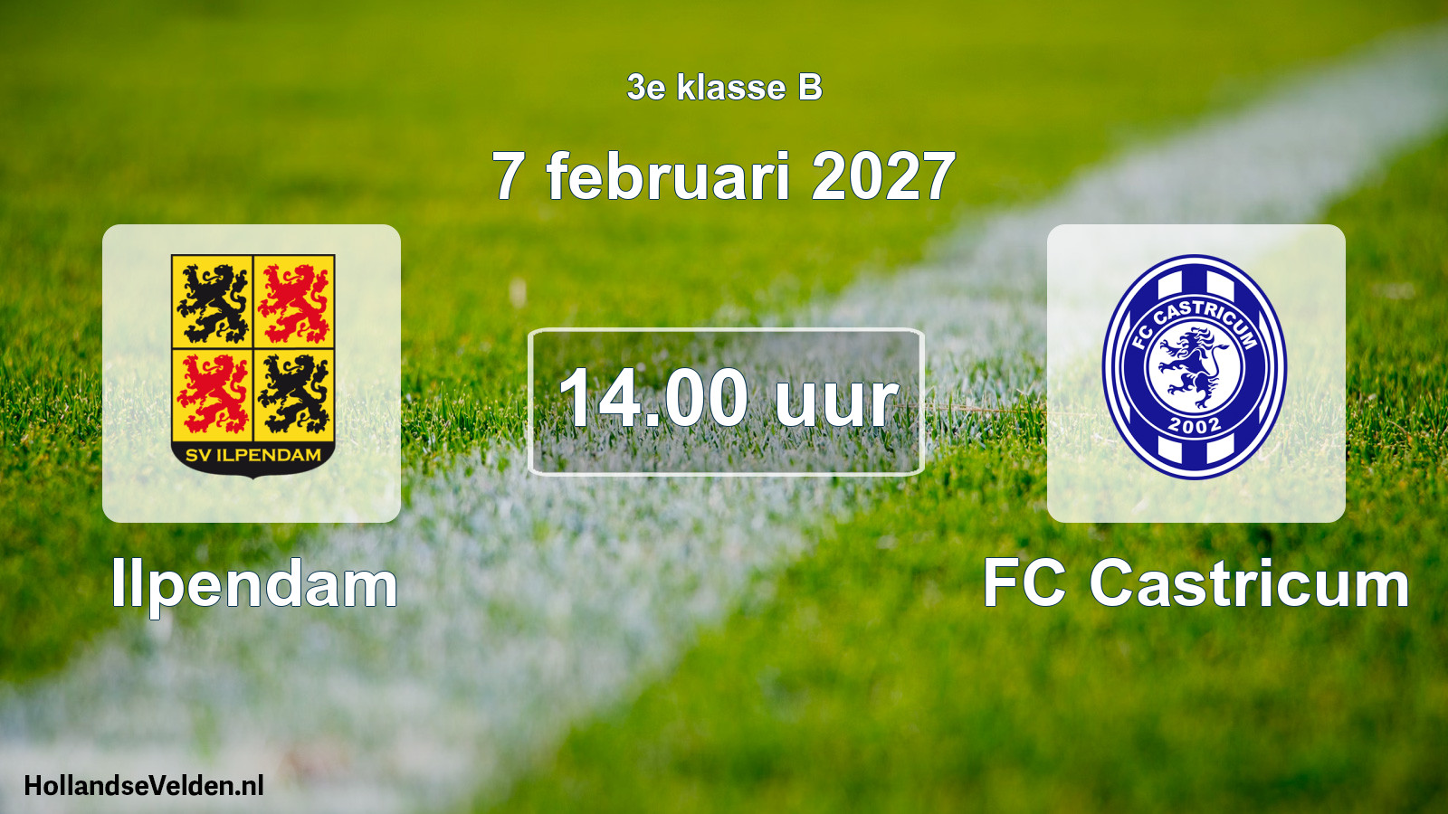 Geplande wedstrijd: Ilpendam - FC Castricum (7 februari 2027)