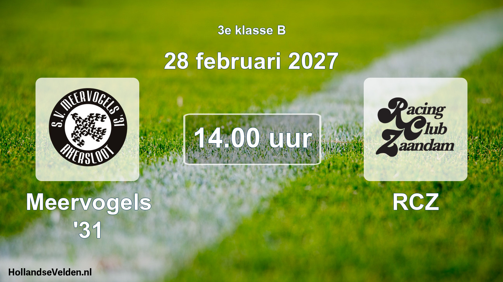 Scheduled Match: Meervogels '31 - RCZ (28 February 2027)