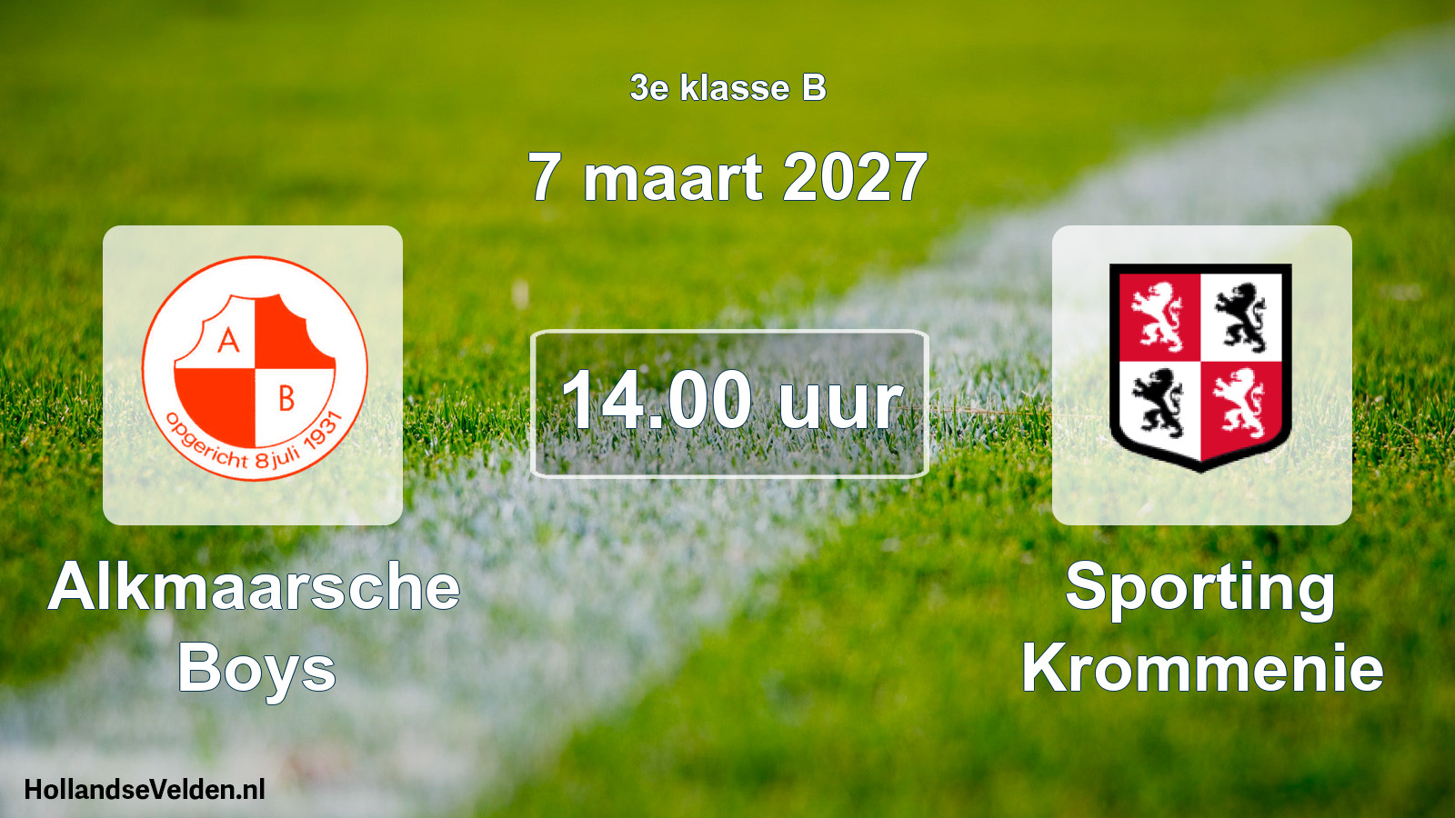 Geplande wedstrijd: Alkmaarsche Boys - Sporting Krommenie (7 maart 2027)
