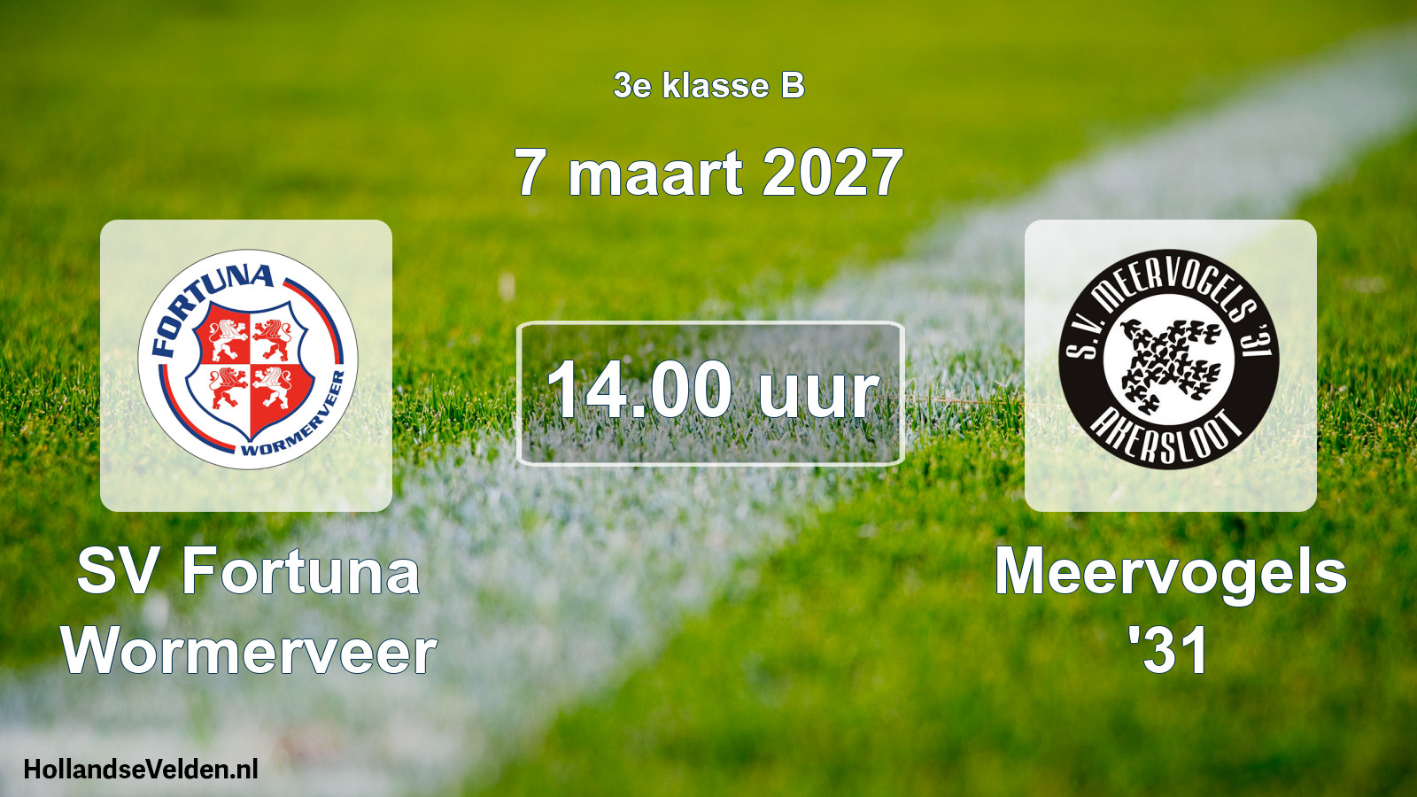 Geplande wedstrijd: SV Fortuna Wormerveer - Meervogels '31 (7 maart 2027)