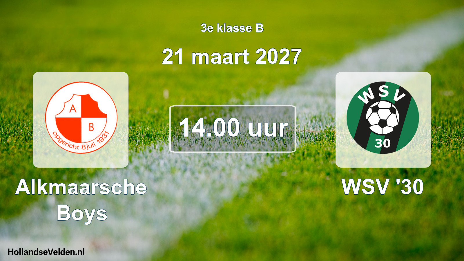 Geplande wedstrijd: Alkmaarsche Boys - WSV '30 (21 maart 2027)