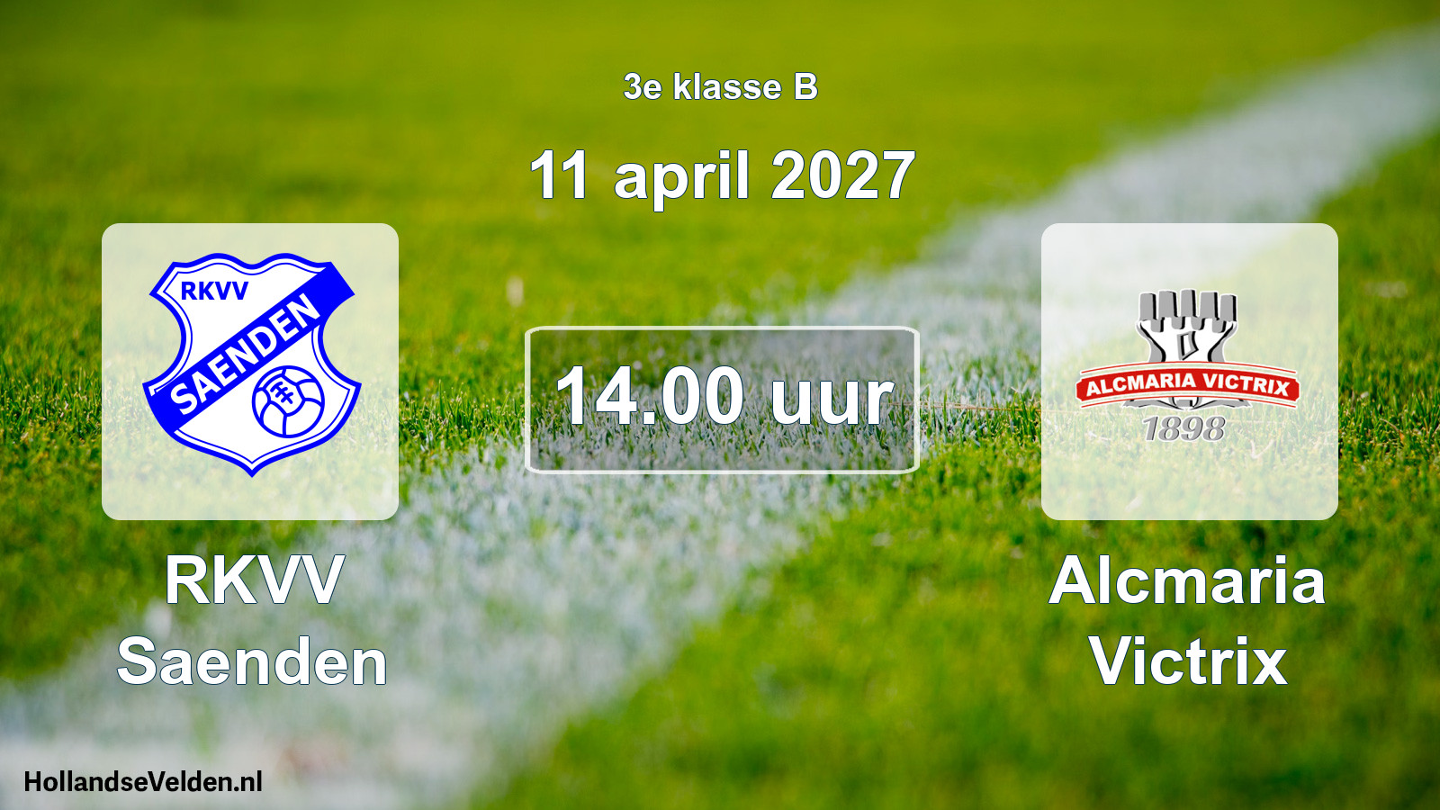 Geplande wedstrijd: RKVV Saenden - Alcmaria Victrix (11 april 2027)