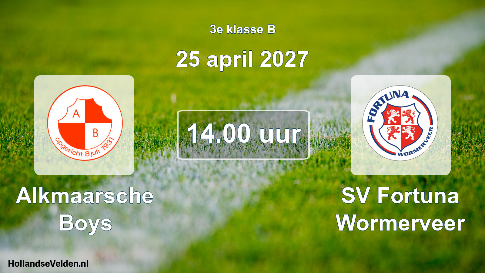 Geplande wedstrijd: Alkmaarsche Boys - SV Fortuna Wormerveer (25 april 2027)