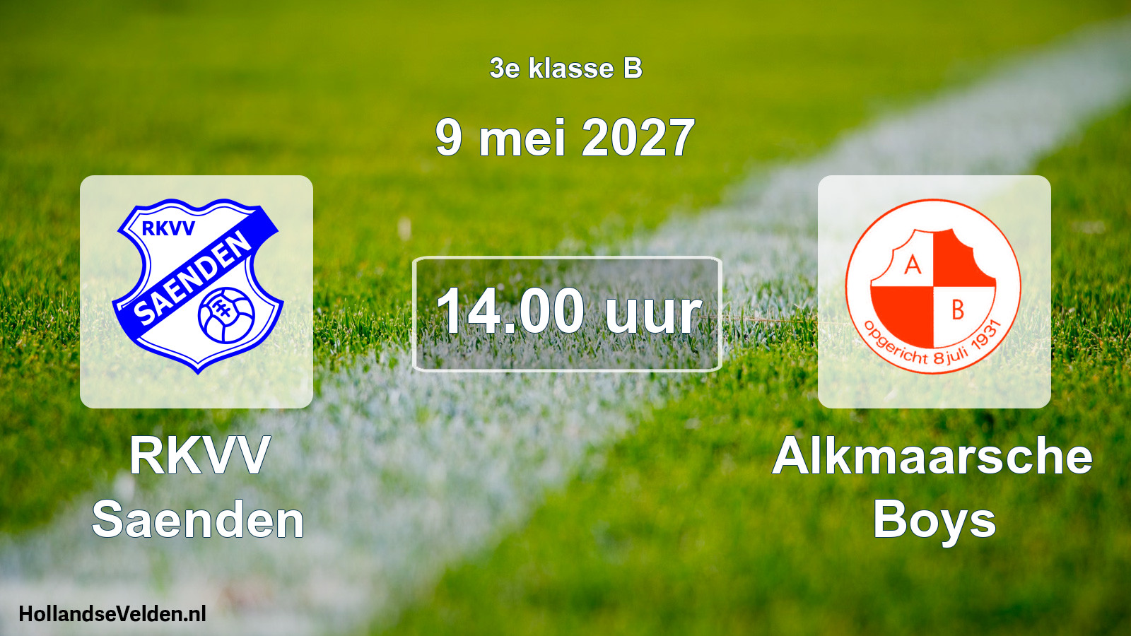 Geplande wedstrijd: RKVV Saenden - Alkmaarsche Boys (9 mei 2027)