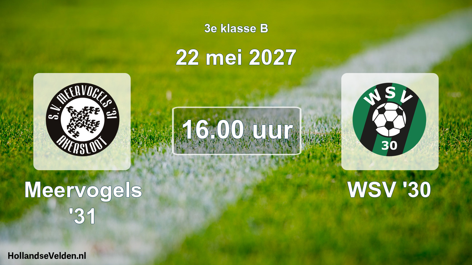 Geplande wedstrijd: Meervogels '31 - WSV '30 (22 mei 2027)