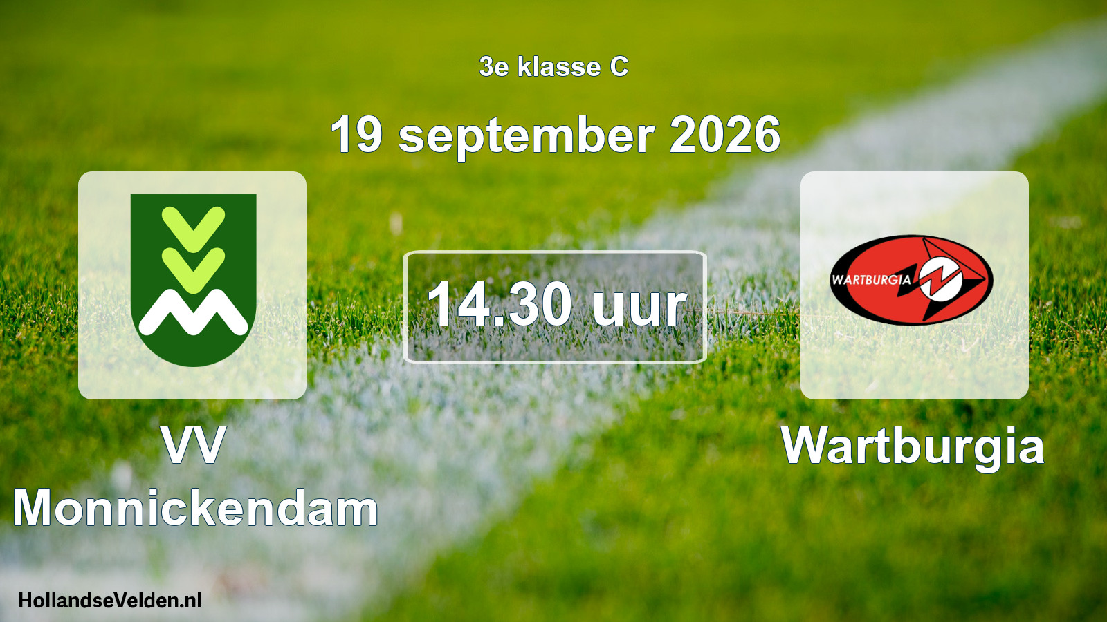 Geplande wedstrijd: VV Monnickendam - Wartburgia (19 september 2026)