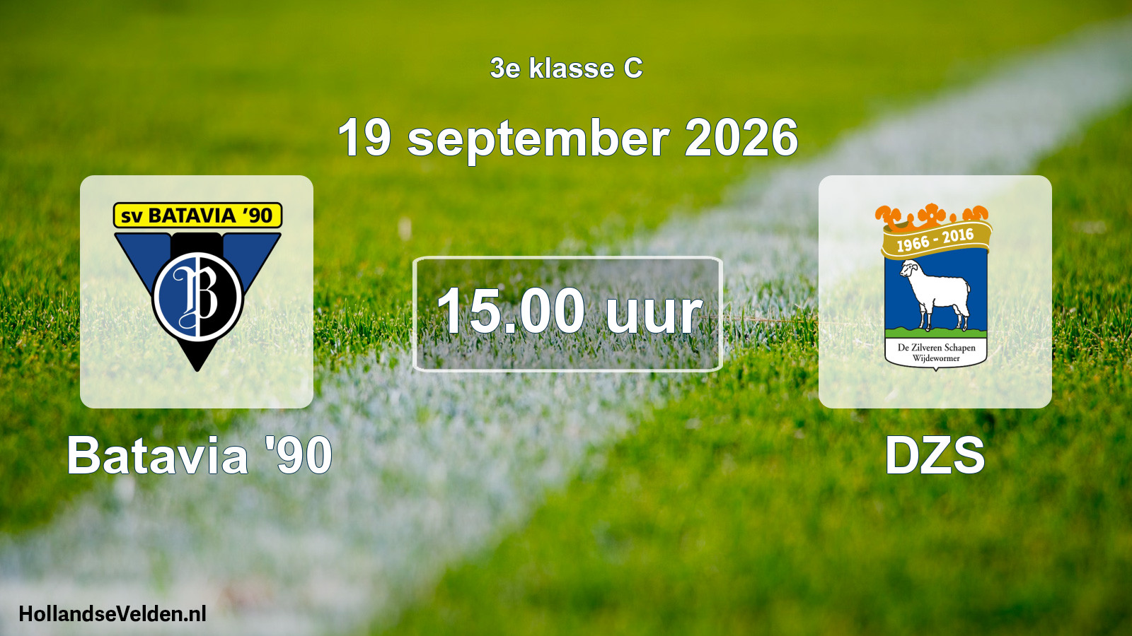 Geplande wedstrijd: Batavia '90 - DZS (19 september 2026)
