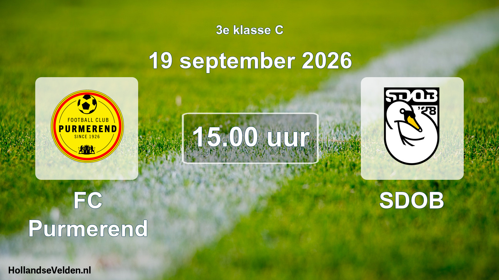 Geplande wedstrijd: FC Purmerend - SDOB (19 september 2026)
