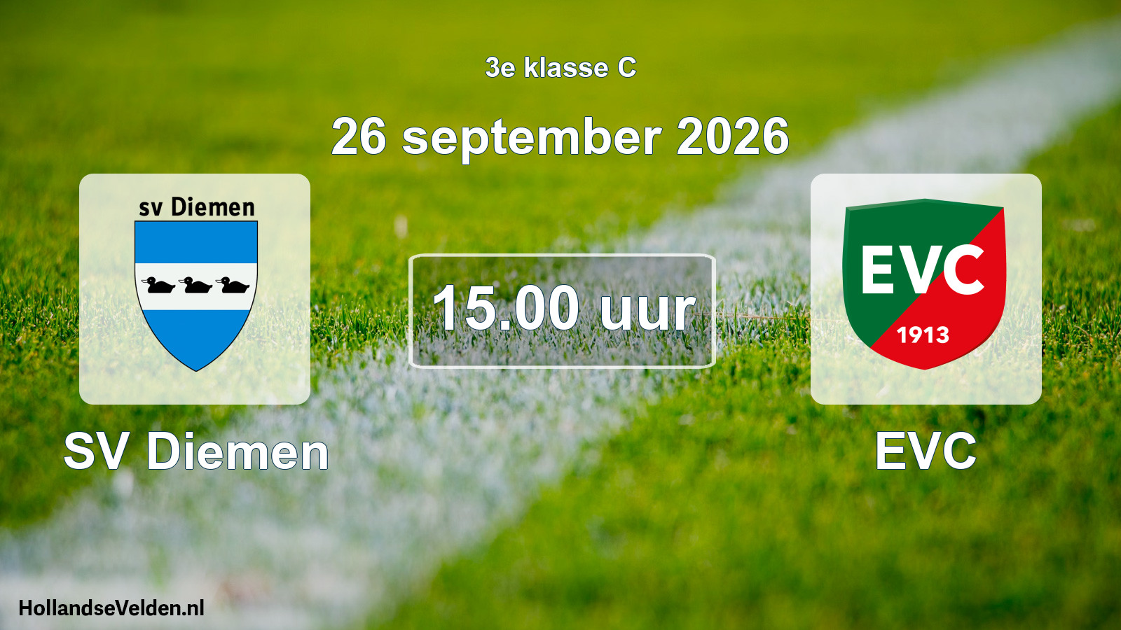 Geplande wedstrijd: SV Diemen - EVC (26 september 2026)