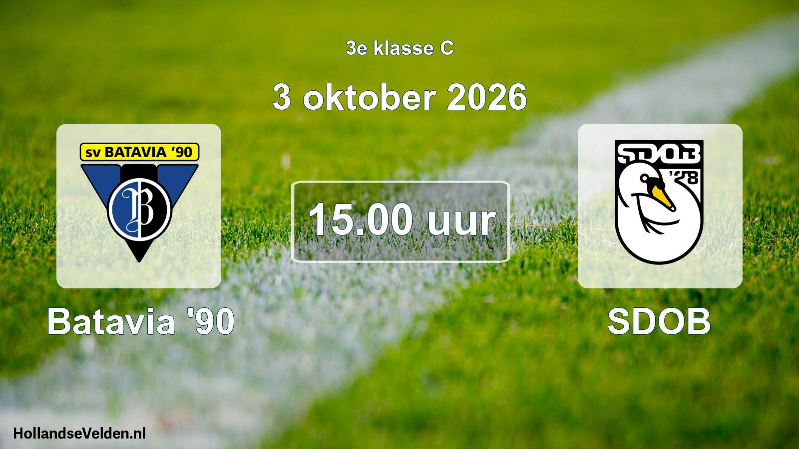 Geplande wedstrijd: Batavia '90 - SDOB (3 oktober 2026)