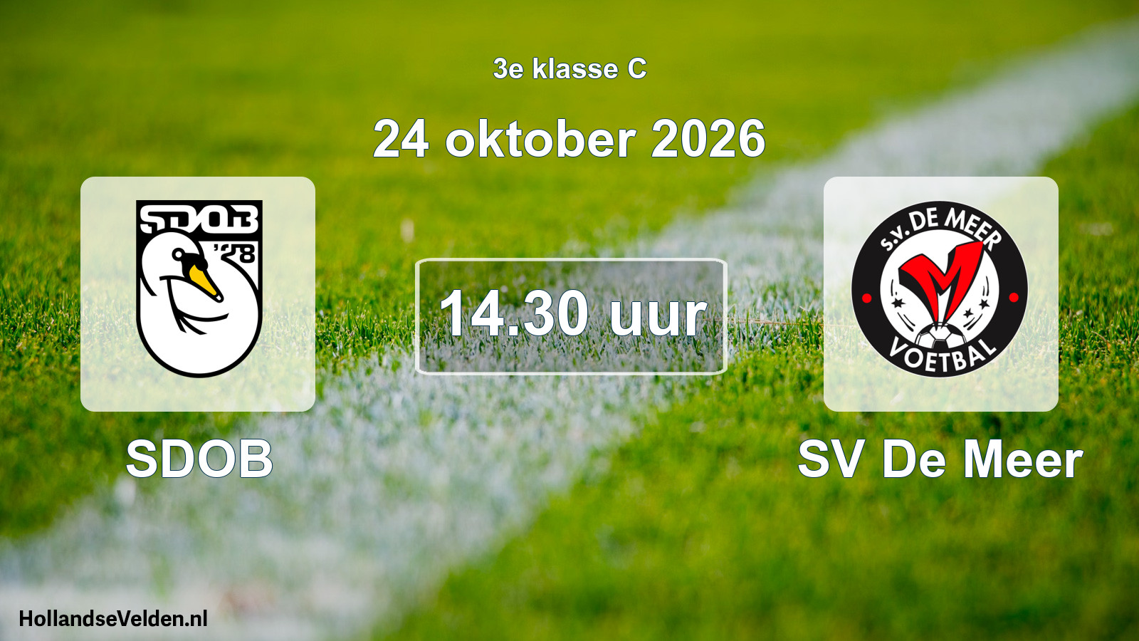 Geplande wedstrijd: SDOB - SV De Meer (24 oktober 2026)