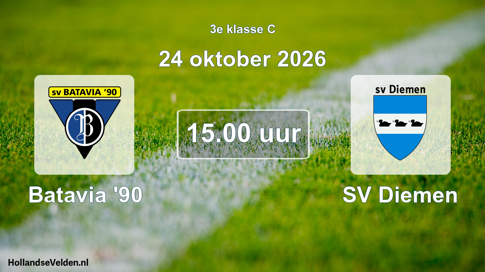 Geplande wedstrijd: Batavia '90 - SV Diemen (24 oktober 2026)