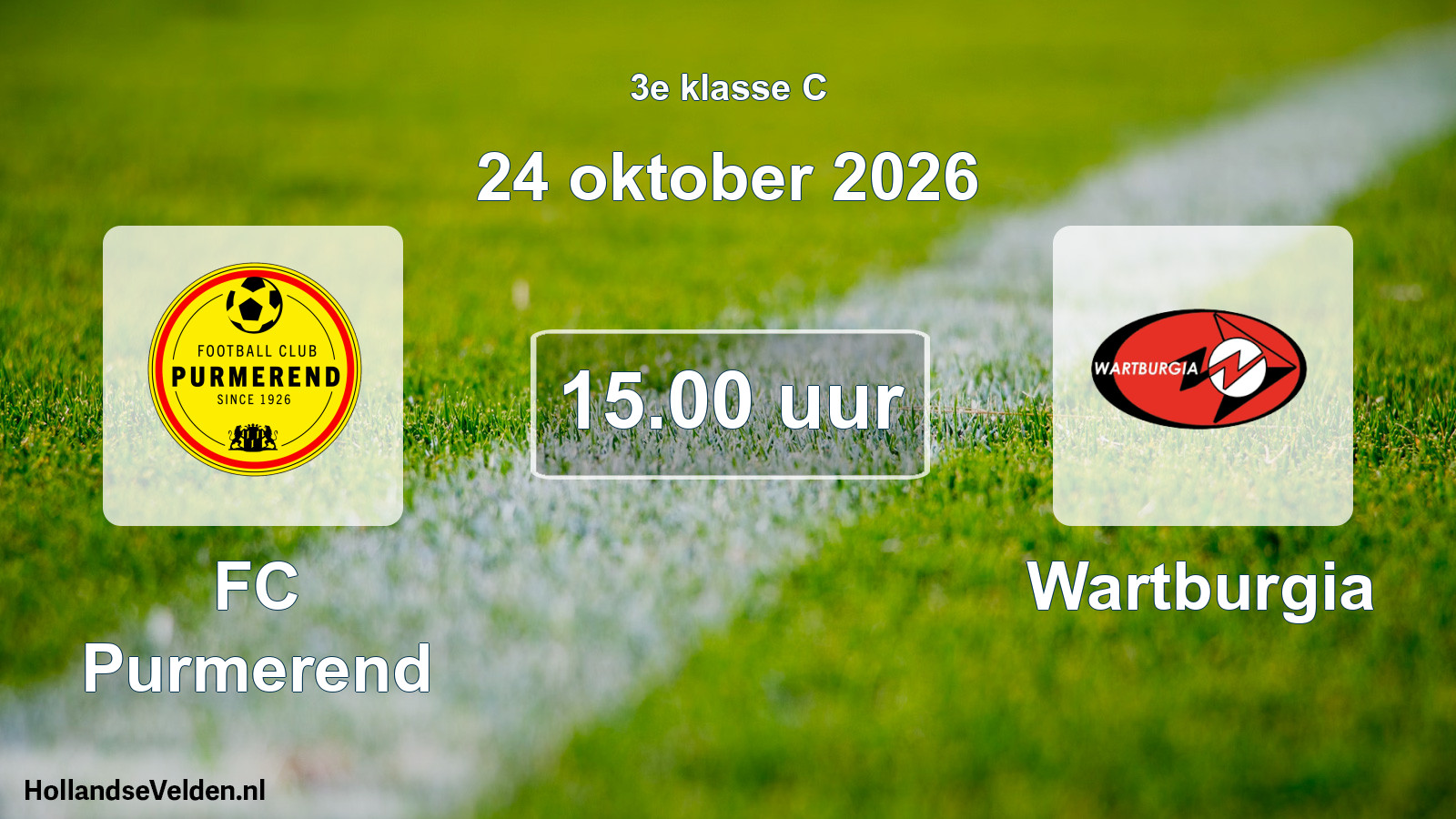 Geplande wedstrijd: FC Purmerend - Wartburgia (24 oktober 2026)