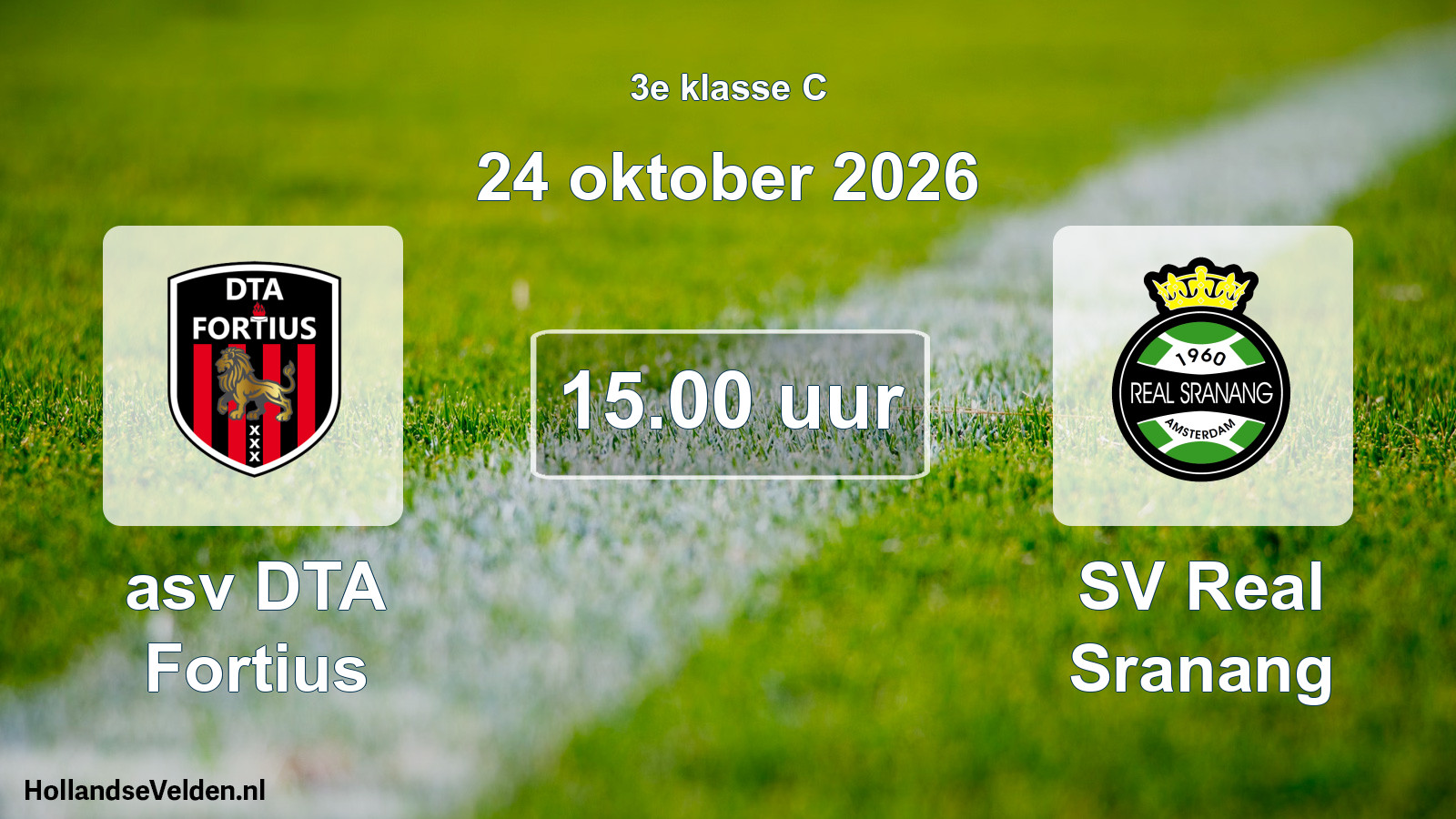 Geplande wedstrijd: asv DTA Fortius - SV Real Sranang (24 oktober 2026)