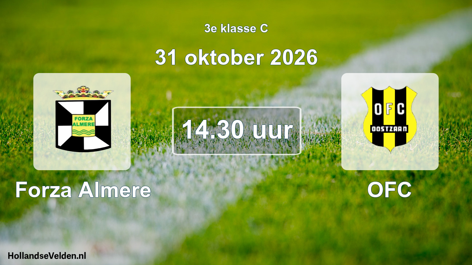 Geplande wedstrijd: Forza Almere - OFC (31 oktober 2026)