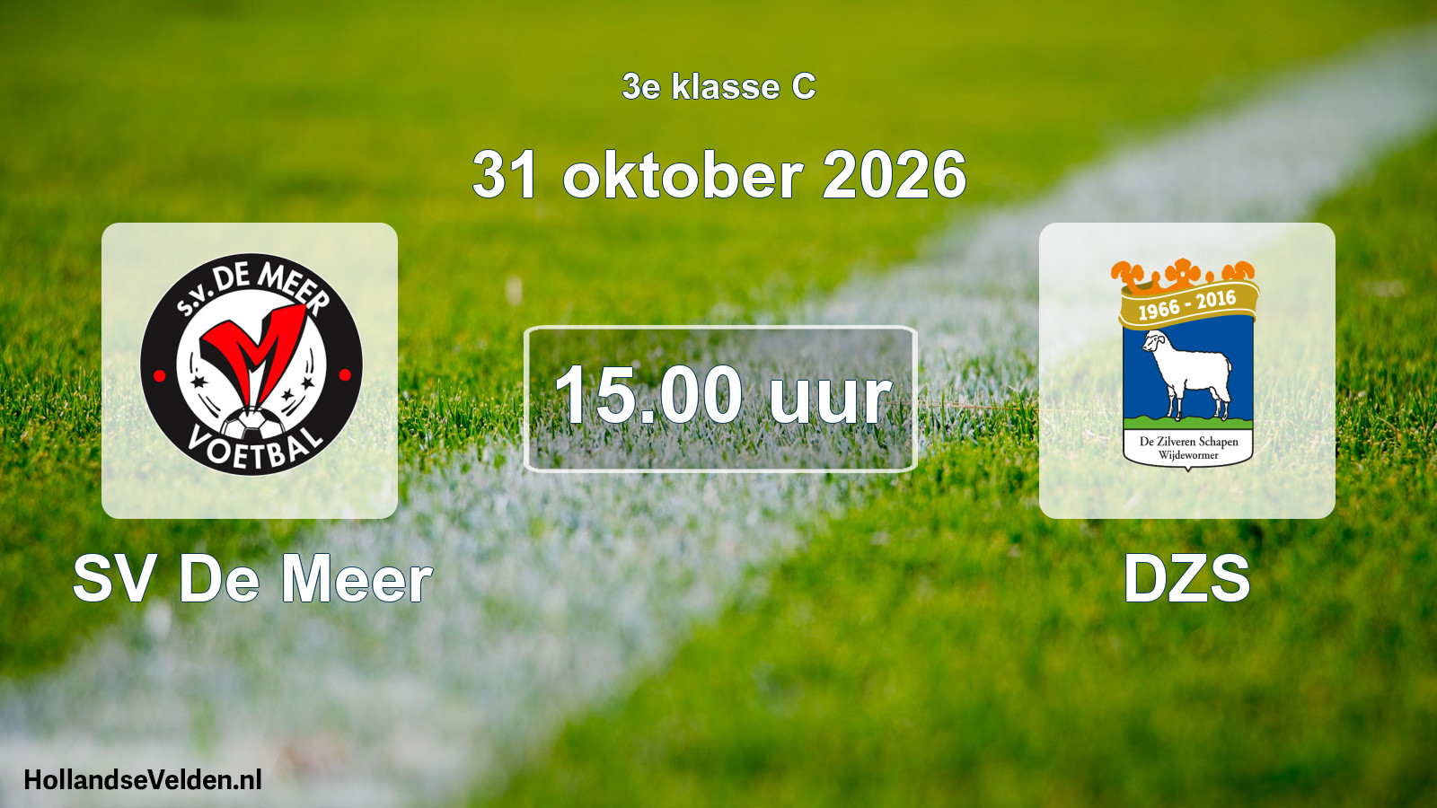 Geplande wedstrijd: SV De Meer - DZS (31 oktober 2026)