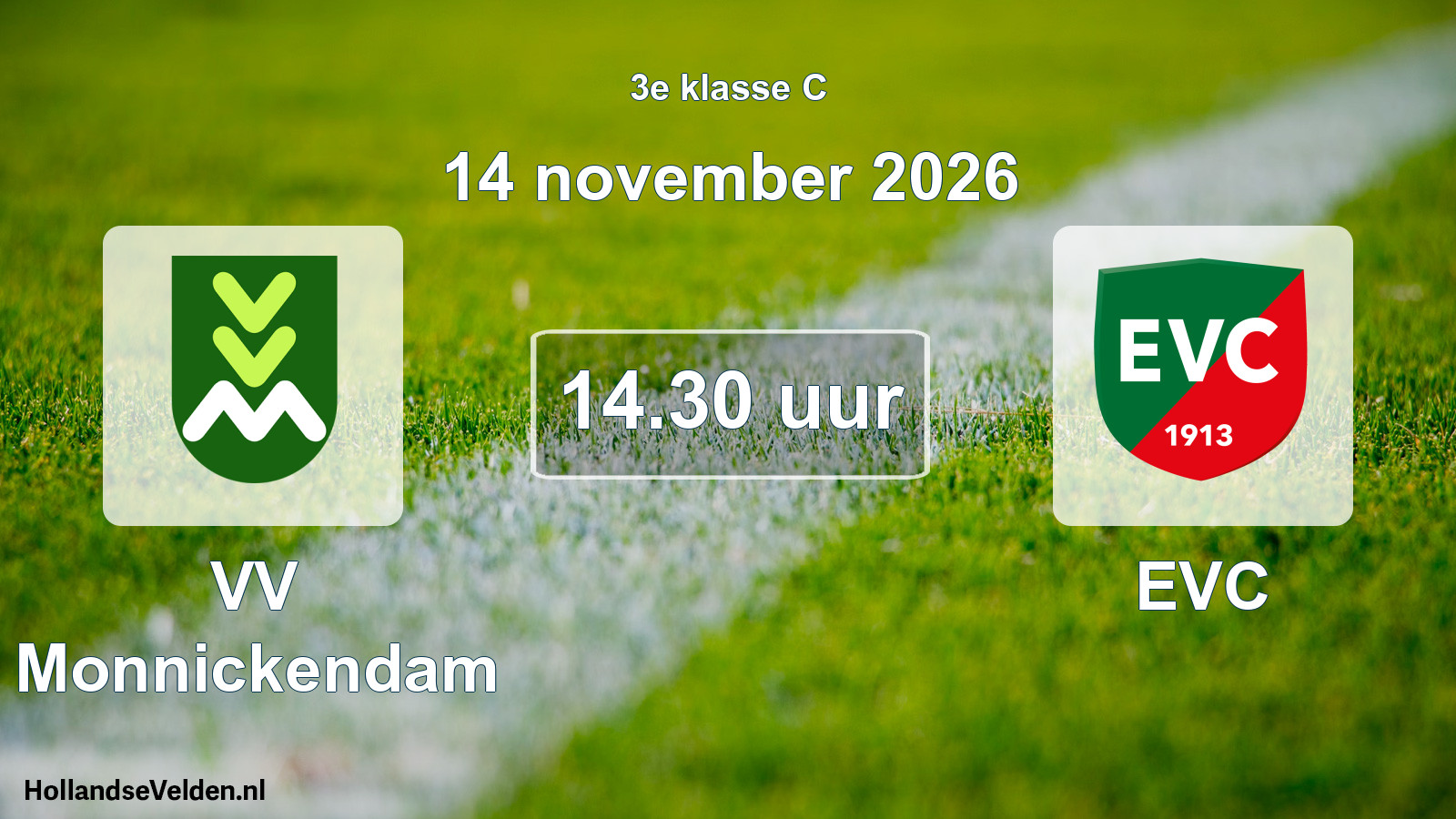 Geplande wedstrijd: VV Monnickendam - EVC (14 november 2026)
