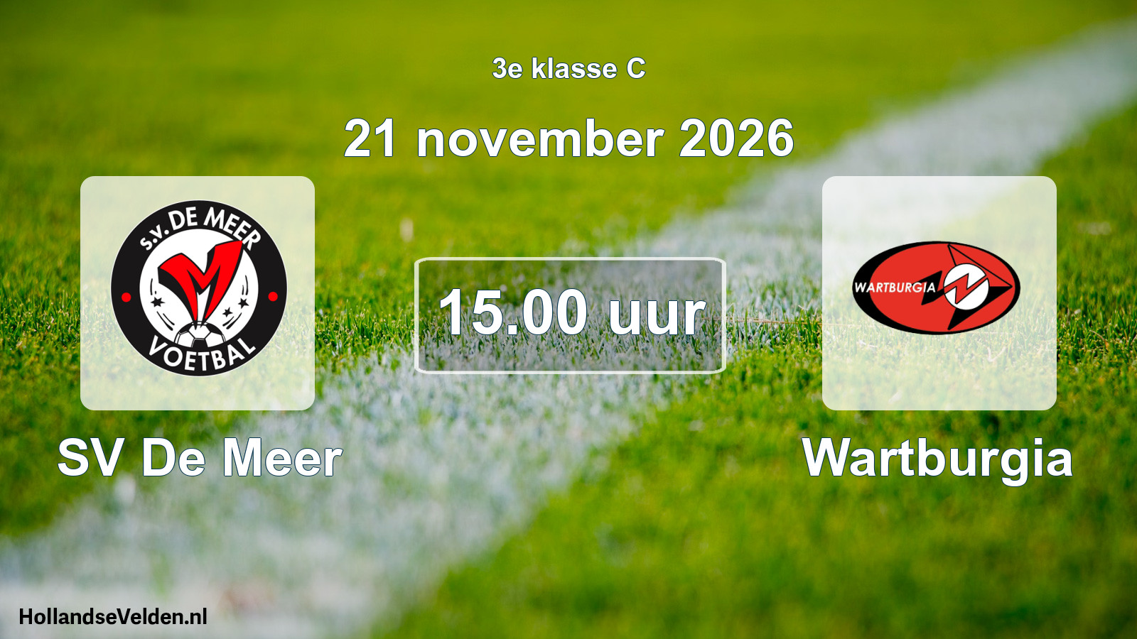 Geplande wedstrijd: SV De Meer - Wartburgia (21 november 2026)