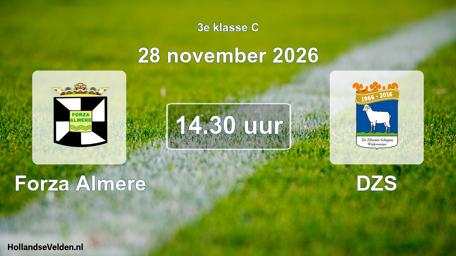 Geplande wedstrijd: Forza Almere - DZS (28 november 2026)