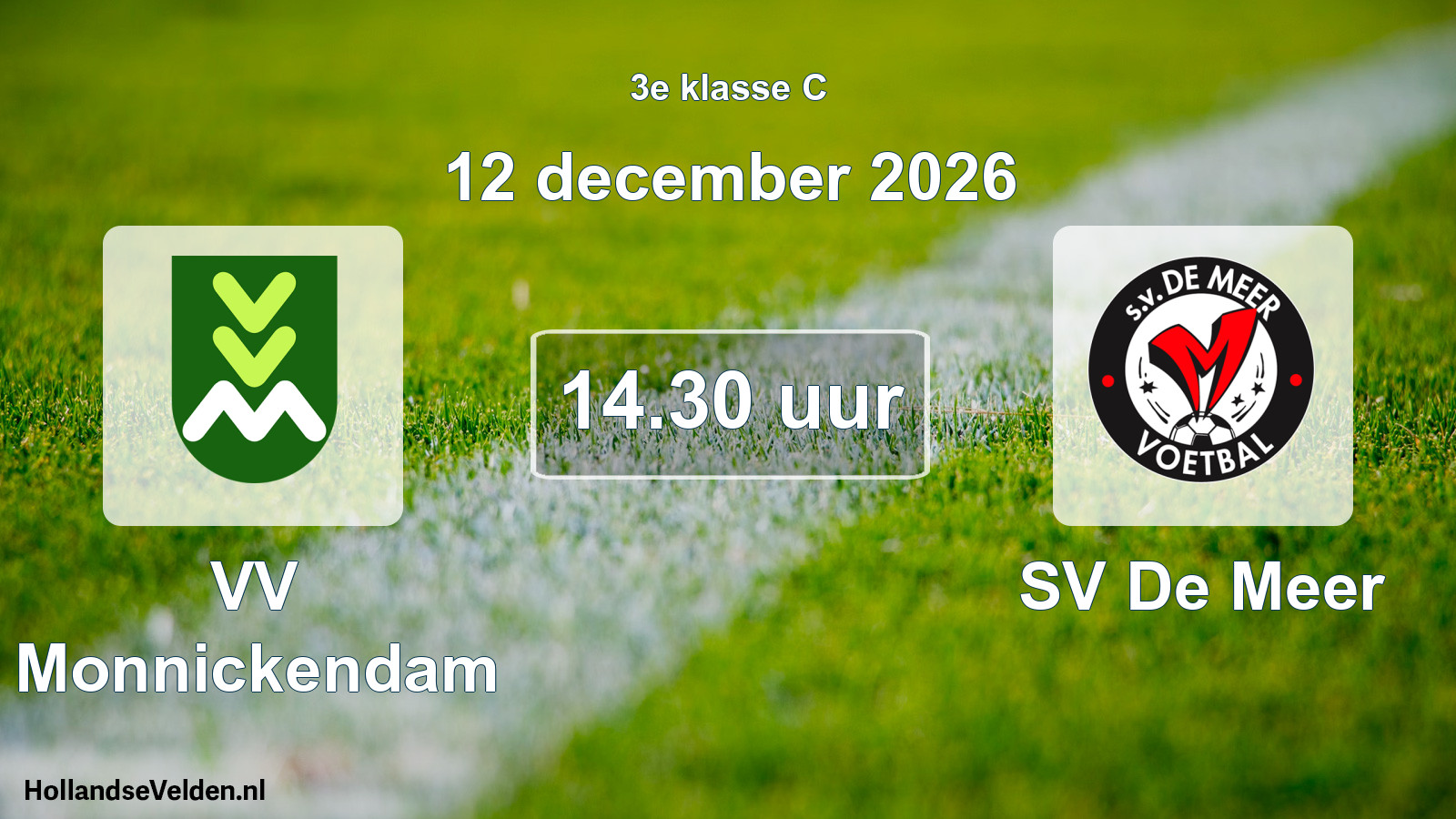 Scheduled Match: VV Monnickendam - SV De Meer (12 December 2026)