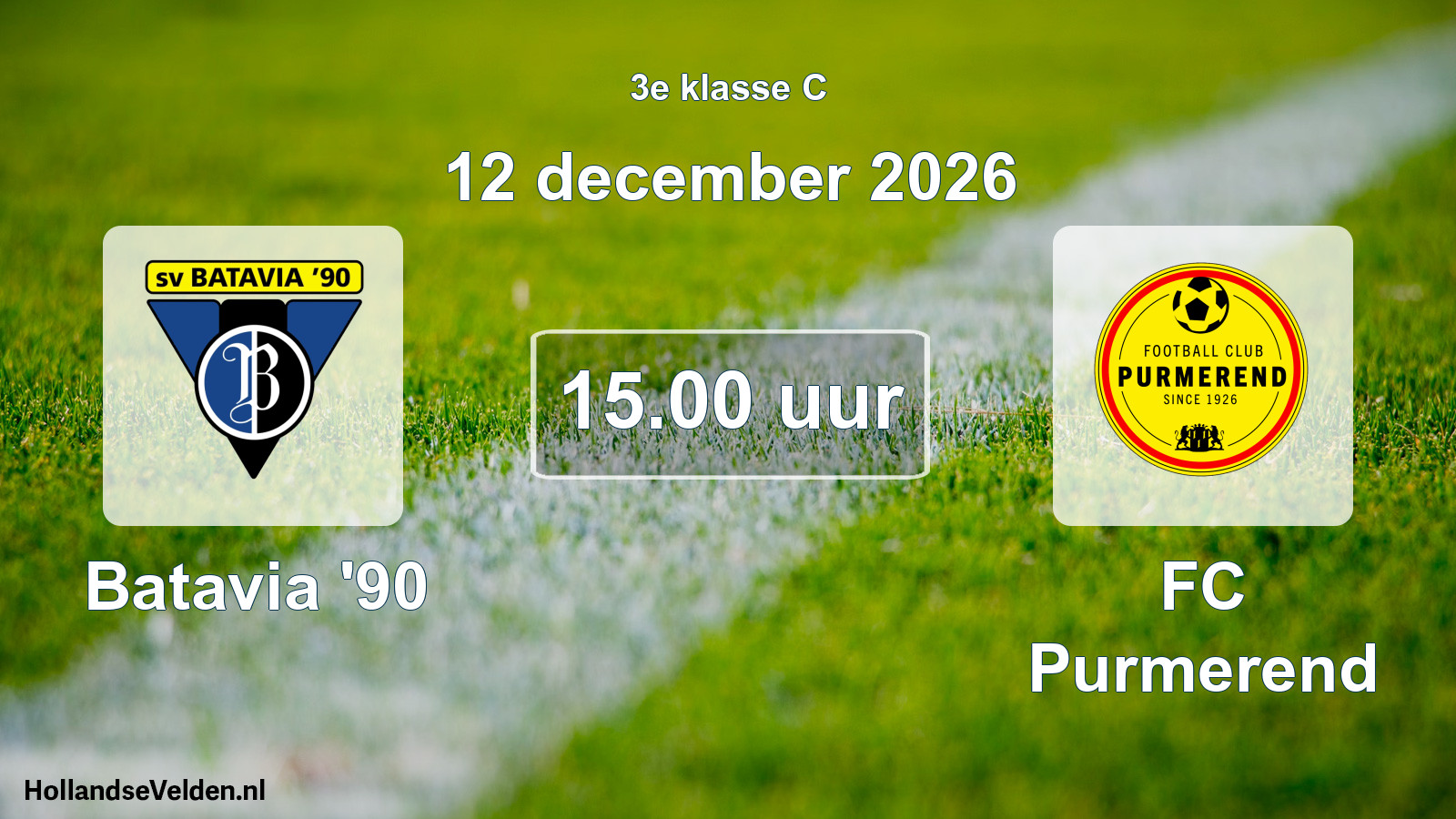 Geplande wedstrijd: Batavia '90 - FC Purmerend (12 december 2026)