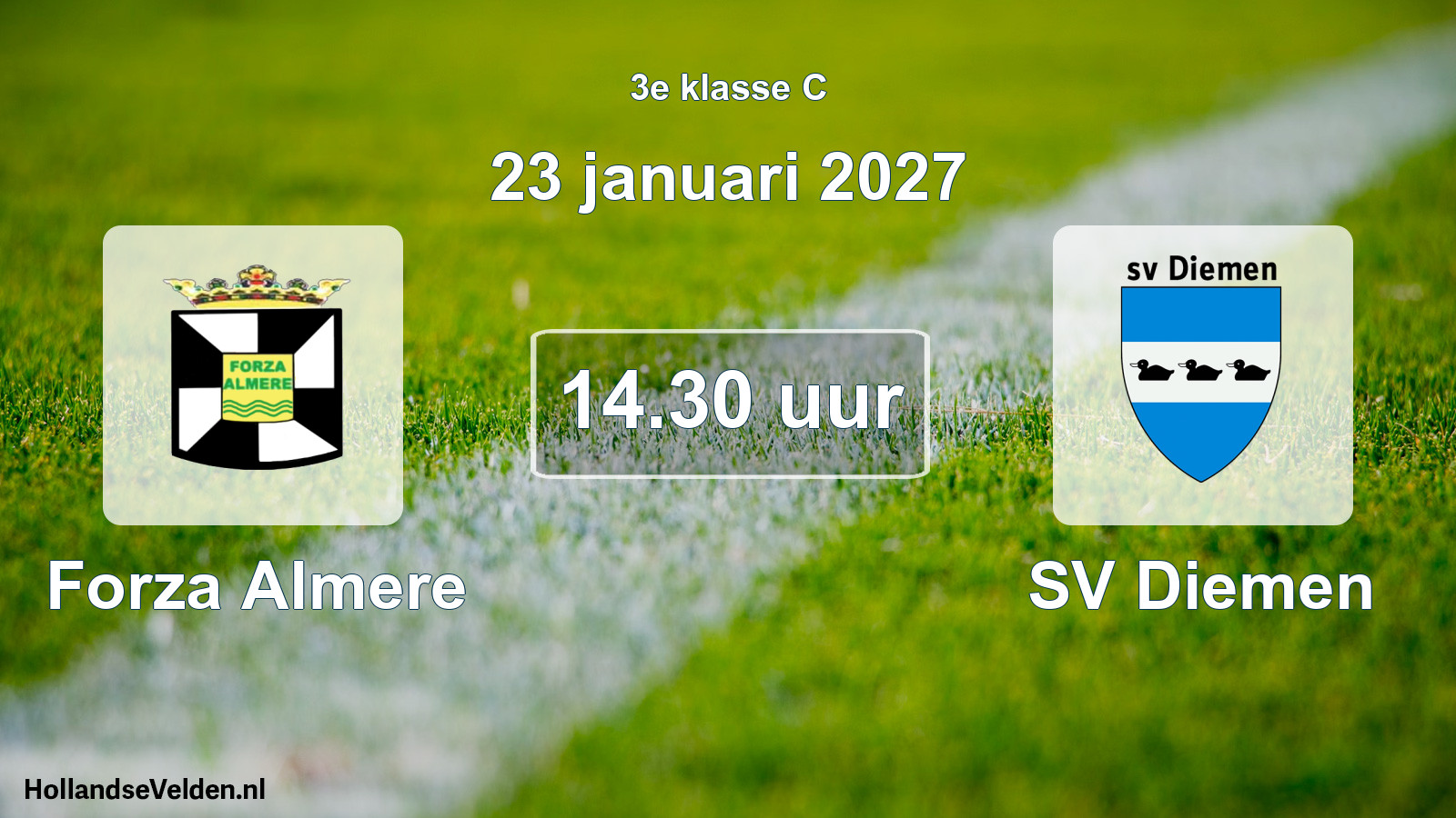 Geplande wedstrijd: Forza Almere - SV Diemen (23 januari 2027)