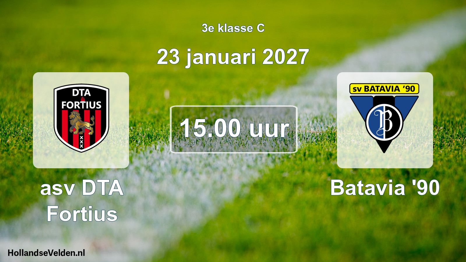 Geplande wedstrijd: asv DTA Fortius - Batavia '90 (23 januari 2027)