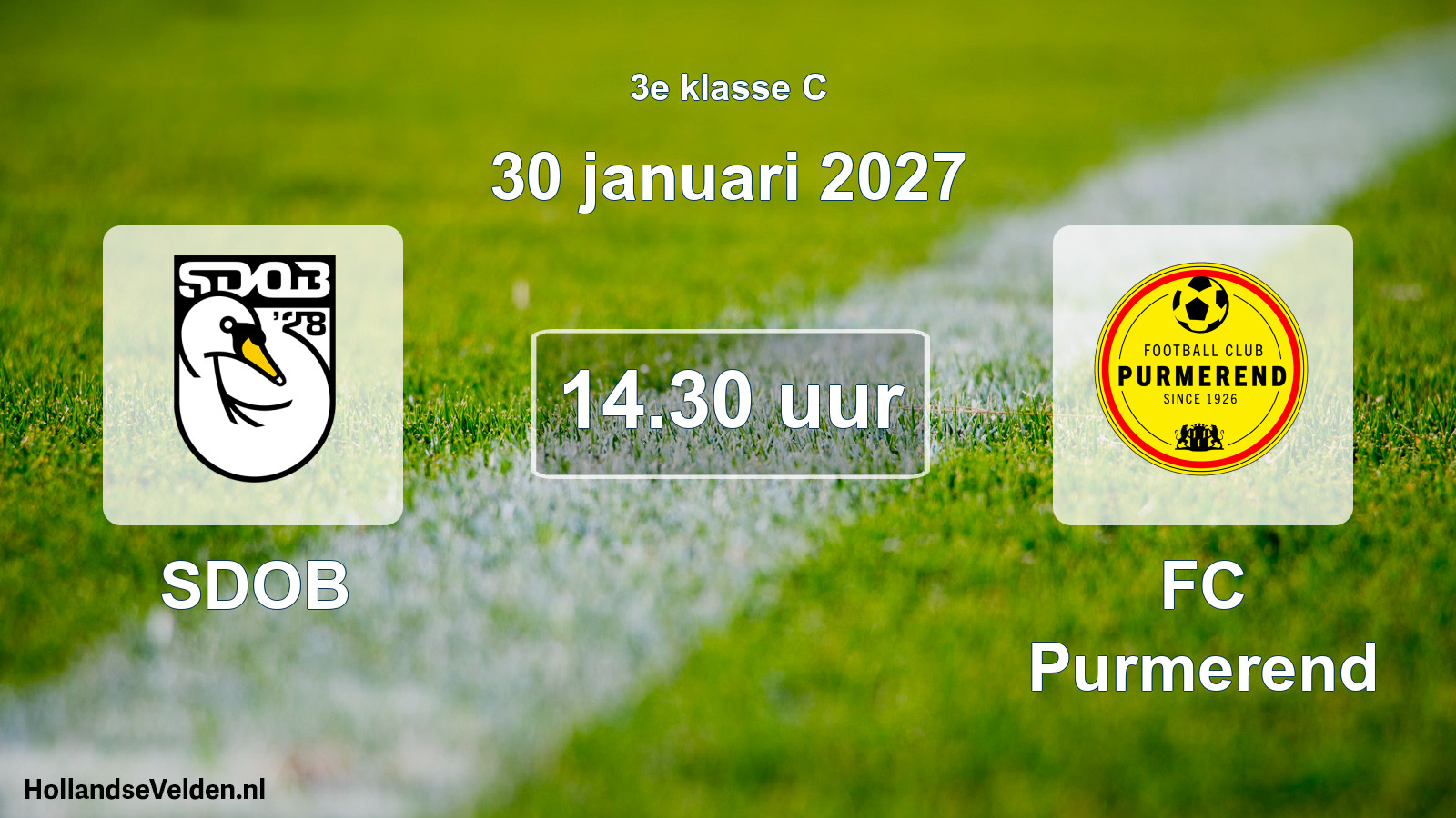 Geplande wedstrijd: SDOB - FC Purmerend (30 januari 2027)